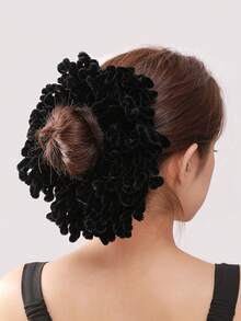 1个时尚黑色大号发圈发绳马尾辫发圈橡皮筋发圈发绳弹力发圈，发圈发绳发圈发饰发带 - 黑色 - 查看 8