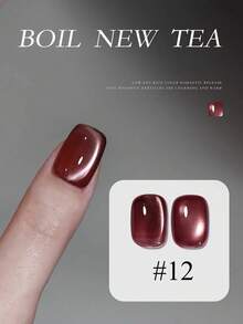 12ml春夏热销美甲秋夜猫眼胶指甲油美甲沙龙专用黑色灵动琥珀棕红色玻璃珠指甲胶秋冬美甲万圣节美甲美甲用品圣诞美甲