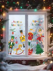 Christmas Nutcracker Window Cling Film, Glass Window Sticker, Christmas Holiday Home Office Decor Christmas Decoration Christmas Tree Gift Decor Thanksgiving Wedding Home Decor Autumn Decor Birthday Decorations For Gifts Party Supplies Halloween Decor Wall Decor Halloween Ornaments Christmas Decoration Christmas Tree Gift Decor Thanksgiving Wedding Home Decor Autumn Decor Birthday Decorations For Gifts Party Supplies Halloween Decor Wall Decor Halloween Ornaments - Multicolor - View 9