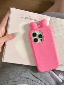 Sanrio Funda protectora con diseño de lazo 3D de dibujos animados, a prueba de golpes para iPhone 16/15, 17/14 Pro Max