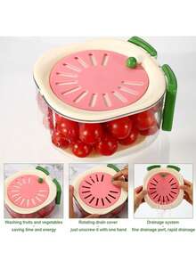 1 件旋转滤锅、厨房洗菜沥水碗、水果蔬菜清洗篮、汤滤器、水果沥水器、带手柄和沥水架的小型可折叠滤锅套装、家用迷你套装 - 彩色 - 查看 12