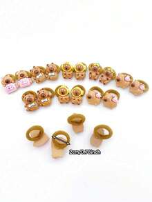 10/20PCS Children's Kapibala Small Rubber Band Girl's Hair Accessory Thumb Loop Hair Rope Does Not Hurt The Hair High Elastic Hair Rope - Multicolor - View 3