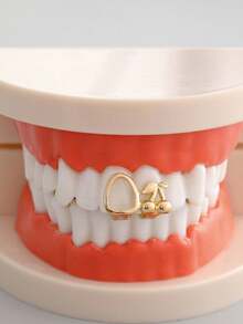 1 Set Punk Hollow Horn Fang Design Unisex Jewelry, Suitable For Nightclub, Halloween, Christmas, Daily Wear, Gold & Silver Colors