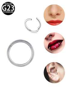 1 قطعة من حلقات الثقب المفصلية من التيتانيوم G23 ، حلقات الأنف من التيتانيوم مقاس 16G ، قطر الحلقات 8 مم و 10 مم ، مناسبة للغضروف والهيليكس والتراجوس والدايث والروك ، حلقات الأذن المفصلية ، حلقة الحاجز الأنفي ، مجوهرات ثقب الجسم