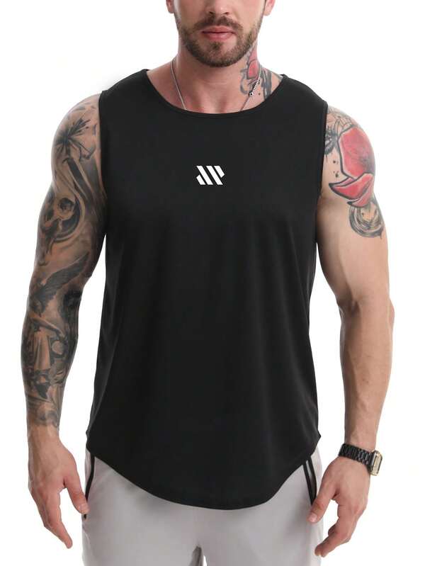 Herren Athleten Tank Top mit breiten Schultern und gekrümmtem Saum Design für natürlichen Fall und verbesserte Schichtung, geeignet für Fitnessstudio Gewichtheben und Outdoor Wandern