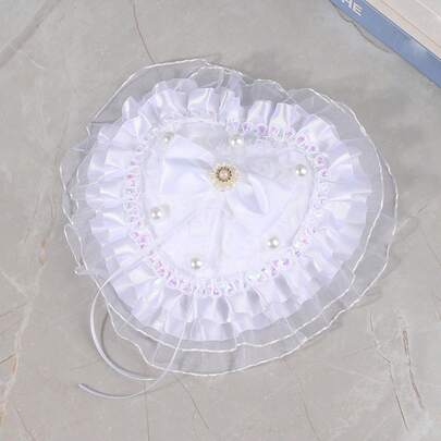 Wedding Heart Shaped Ring Pillow Elegant Bridal Ring Bearer Box With Colorful Edge For Marriage Ceremonies