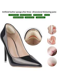 Heel Grips Liner Cushions Inserts For Loose Shoes, Heel Pads Snugs For Shoe Too Big Men Women, Filler Improved Shoe Fit And Comfort, Stop Heel Slip And Blister (2Pairs) (Pale Apricot+Black)