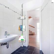 Telescopic Shower Shelf Made Of Metal, Corner Shelf, Bathroom Shelf, Telescopic Shower Shelf, Wall Shelf, 3 /4 Levels, Stainless Steel - 銀色-3層 - 查看 2