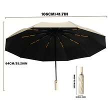 Automatic Folding Umbrella For Women & Men - Premium Windproof & Sun Protection Compact Travel Umbrella | Luxury Business Design With 24 Strong Ribs | Pink Umbrella (Sombrilla) For Heavy Rain & UV Shield, Perfect Portable Style Automatic Folding Umbrella For Women And Men, Windproof Compact Travel Umbrella With Sun Protection, Premium Business Design With 24 Strong Ribs, Pink Sombrillas Para La Lluvia For Heavy Rain And UV Shield, Portable Style For Daily Commute And Outdoor Activities - 彩色 - 查看 3