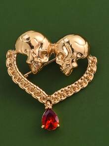 1個哥特風骷髏骨頭別針,金屬徽章,流行的衣襟帽子珠寶配件,男女禮物 - A3-P401 - 查看 8