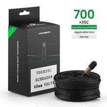 ROCKBROS 1 件公路自行车内胎 - 丁基橡胶结构（卓越的空气保持性、高柔韧性、出色的耐热性、延长的使用寿命），700C 尺寸（700*23C/25C/28C/35C），带两种阀门类型 - 黑色 - 查看 17