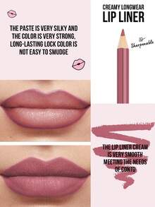 Misslyn Smooth Lip Liner Pencil, Long-Lasting Color, Intense & Durable Lip Color, Glides On Smoothly, Lip Liner - 124 - View 7