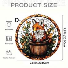 1 Piece, Red Fox Moon Catcher, Garden Light Catcher, Acrylic Painted Hanging Ornaments, Animal Theme Room Decoration, Party Decoration, Window Decoration, Birthday Gift, School, Office, Porch, Wall Art, Ideal Gift - Acrylic-round - View 16