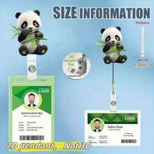 1 rolă retractabilă pentru ecuson de identitate cu model panda drăguț și bambus - acrilic durabil, potrivită pentru asistente medicale, studenți, profesori - cadouri pentru fete, pentru întoarcerea la școală, rechizite școlare, birou, accesorii