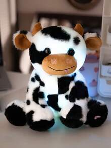 LED 发光奶牛毛绒玩具 - 柔软可爱的毛绒动物，配有发光灯，黑白斑点奶牛设计，是送给年轻人的完美夜灯和可爱的礼物，有 11.8 英寸和 9.84 英寸尺寸可供选择，年轻人夜灯 | 发光玩具 | 发光功能，奶牛礼物 - 彩色 - 查看 8