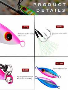 1 件/5 件大号鱼饵铅坠 10 克 鱼饵 海水鱼饵 金属鲈鱼鱼饵 Lsca 人造鱼 闪光全息图 - 彩色 - 查看 4