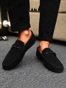 1 Pair Men's Loafers, Casual Slip-On Boat Shoes, Moccasins, Flat Driving Shoes, Business Formal Shoes (Please Order One Size Up) - Black - View 3