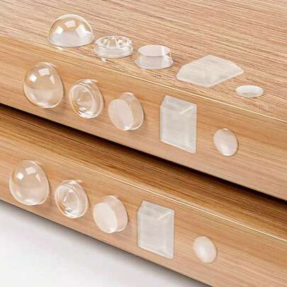 耐用硅胶缓冲垫 - 厚实透明的减震保护垫，适用于家具、橱柜门、桌边、椅子等（多种尺寸）