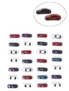 Escala 1:250 1:300 Modelo de coche en miniatura de simulación, Juguetes de modelos de coches en miniatura, Vehículo de plástico ABS pintado para material de construcción de maquetas, escenas de mesa de , kits de dioramas