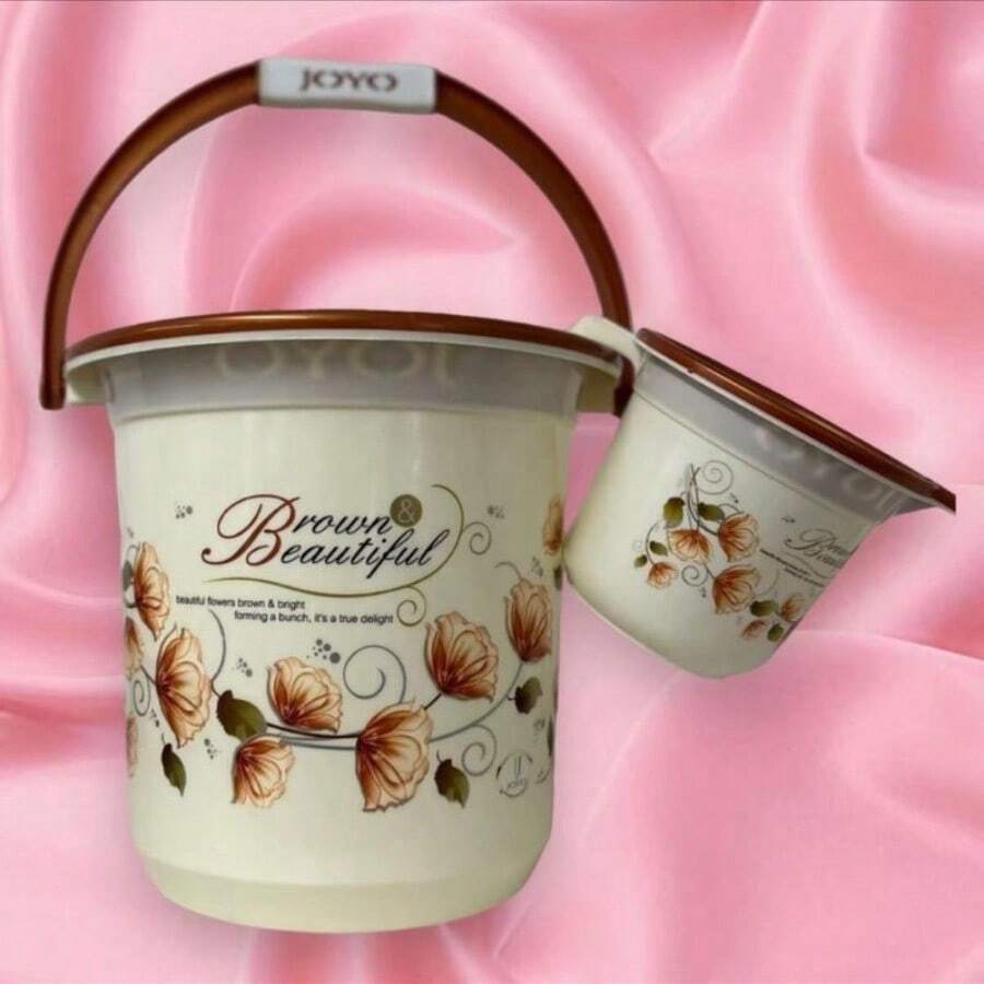 JOYO 2 PCS Bucket And Jug Set For Home And Kitchen - Brown - View 1