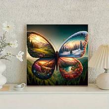 Kit de pintura diamante "Faça você mesmo" 4 estações 39,88 x 39,88 cm - Conjunto de pintura diamante sem moldura, adequado para decoração de sala de estar e quarto