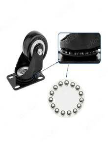 4pcs Swivel Casters With Brake, Heavy Duty Quiet Turning Directional Wheels, 1.25 Inch For Hand Truck, Small Cart, Trolley