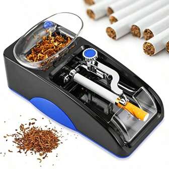 Battery Powered Portable Cigarette Injector, With Adjustable Switch, Stainless Steel Tube And Transparent Resin Body, Suitable For Homemade Cigars And Cigarettes - Compact, Durable Design, Includes Adapter, Brush And Manual, Cigarette Rolling Machine