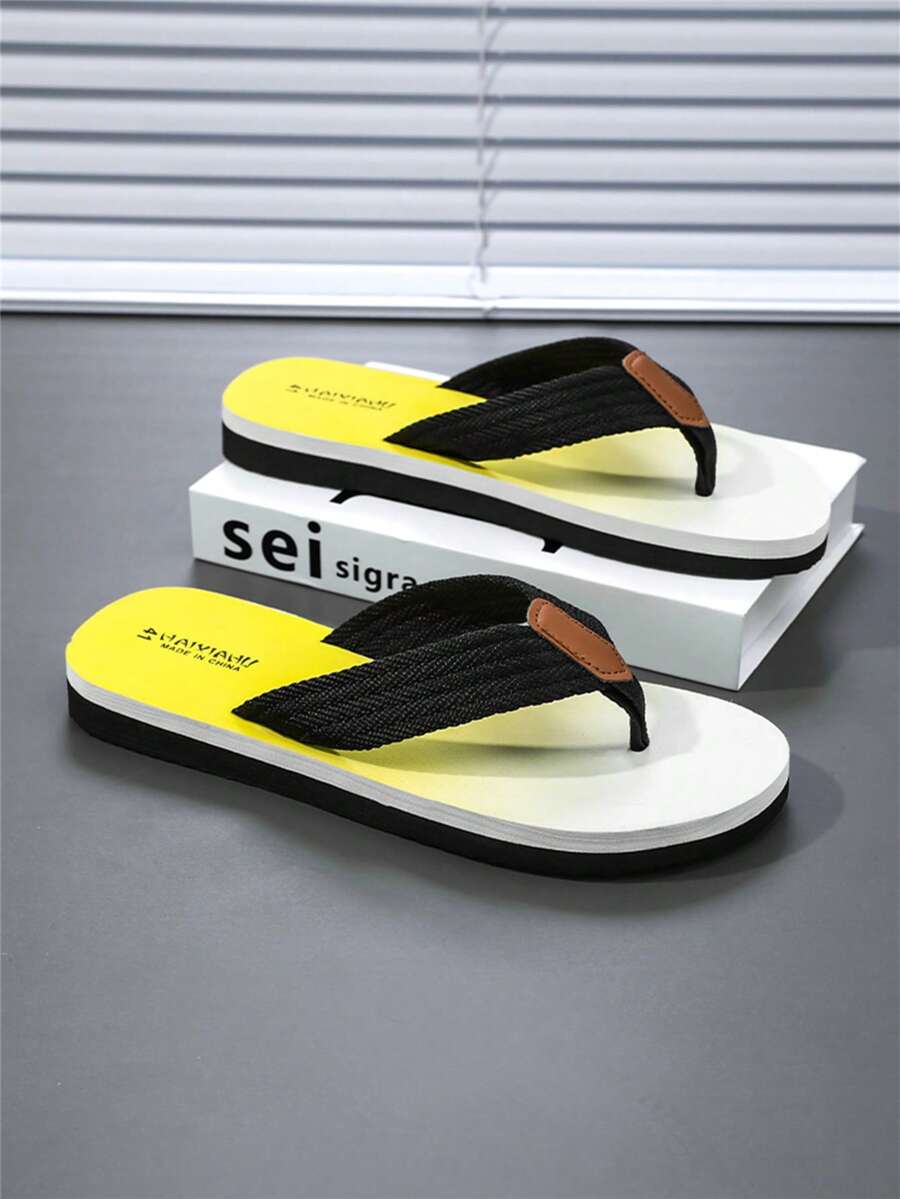 Men's Fashionable Casual Comfortable Lightweight Flip Flops, Versatile Beach Slippers For Summer