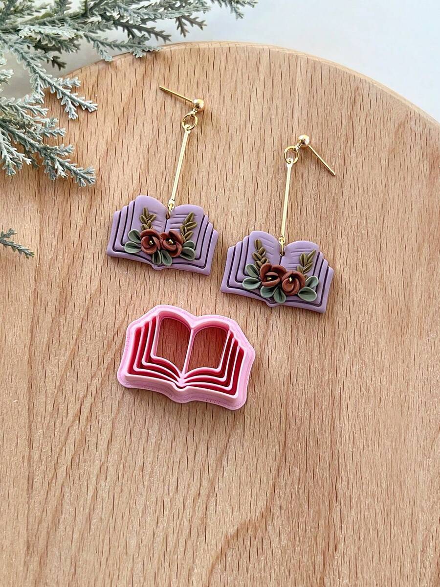 Book Polymer Clay Cutters, Boho Clay Earring Cutter For Polymer Clay Jewelry Making, Polymer Clay Stud Earring Making Tool, Clay Jewelry Making Kit, Clay Earring Molds, Made By PLA, DIY Earring Gift