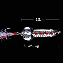 QXO金属勺形拟饵，冬季钓鱼装备，人造硬饵，亮片冰钓旋转亮片拟饵，勺形摆动拟饵 - 彩色 - 查看 10