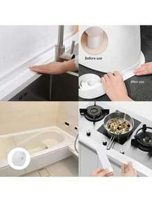 1 Roll Of White PVC Waterproof Tape - Perfect For Bathrooms, Sinks, And Kitchens - Super Strong Adhesion! Bathroom Decor, Fall Decor, Back To School