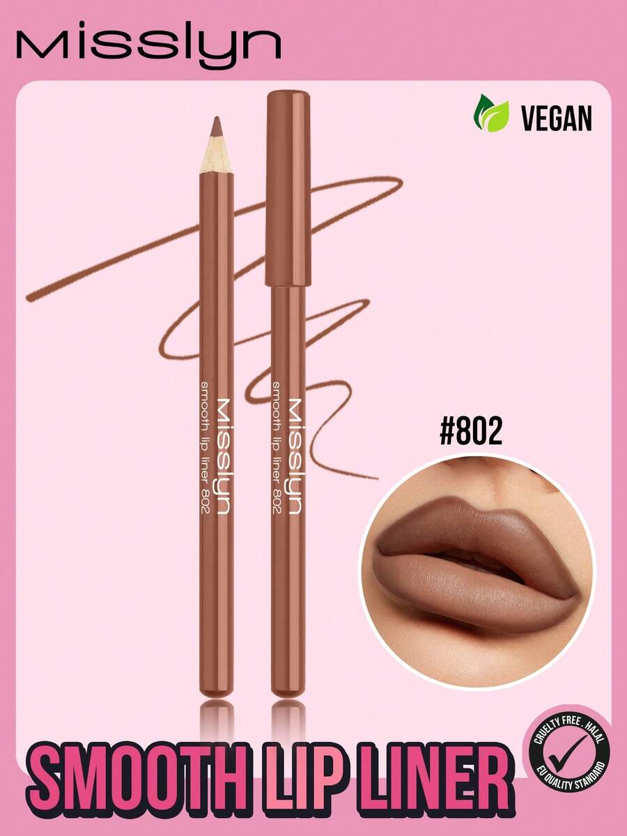 Misslyn 1pc Smooth Lip Liner, Colorstay Long-Lasting Rich Color, High Pigment Matte Lip Makeup, Soft And Smooth Touch, Ultra-Fine Natural Finish, Suitable For Daily, Party And Y2K Looks, Brand Makeup Cosmetics