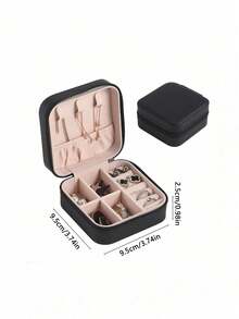 Mini Jewelry Storage Box, Portable Zipper Travel Jewelry Organizer Box, Gift Box For Women, Multifunctional Jewelry Display Stand, Can Store Rings, Pendants, Earrings, Necklaces, Etc. - Suitable As A Gift For Girls, Women, Mothers, Girlfriends, Valentine's Day, Girlfriend Gifts, Home Decor, Valentine's Day Decor, New Year Decor, Back To School Decor - White - View 18