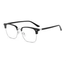 Fashionable Half-Frame Glasses For Men, Black Frame, Non-Prescription, Flat Lens - Multicolor - View 5