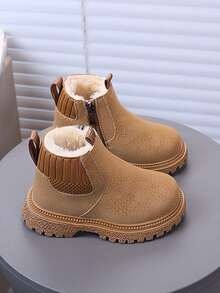 1 Pair Girls' Winter New Soft Bottom Fashion Versatile Outdoor Anti-Slip Warm Boots - Yellow - View 4