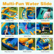 Lifezeal Inflatable Water Park With Market Stand Climbing Wall Basketball Rim - Xem 6