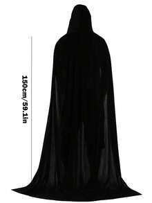 Velvet Witch Cape, Halloween Hooded Cloak, Queen Party Performance Cosplay Robe, Suitable For Halloween, Witch, Devil, Vampire, Renaissance Medieval Costume Accessories - Multicolor - View 7