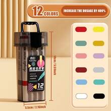 1 Caja negra de barril Pluma marcadora acrílica mejorada y ampliada, Juego de 48 colores de plumas marcadoras, Pluma de acuarela de gran capacidad, Pincel especial para pintura artística, Lavable, Pluma de acuarela para pintura y garabateo, Adecuada para creación artística, pintura y coloración.