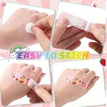 （10/30/100片装彩色图案创可贴）卡通创可贴，多用途，弹性面料制成，足部防磨损贴片，创意绷带