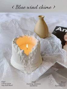 1个石膏蜡烛造型香薰蜡烛，欧美香氛蜡烛，适合摄影纪念日、生日等场合装饰，高品质，家居装饰，房间装饰，婚礼装饰，桌面装饰，送给亲朋好友的香氛礼物，毕业季、圣诞节装饰，圣诞礼物 - 白色 - 查看 13