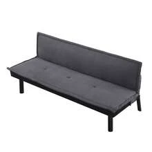 64.6" Futon Convertible Sofa Bed, Twin-Size Sleeper Sofa, With 5 Positions Adjusted Backrest, Velvet Upholstery, For Home, Office, Or Guest Room, Dark Gray - 深灰色 - 查看 7