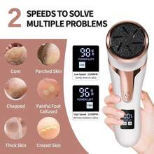 10 In 1 Electric Foot Grinder Callus Remover Professional Pedicure Machine Rechargeable Foot File Heel Dead Skin Scrubber With 3 Heads 1500mAh - White - View 4