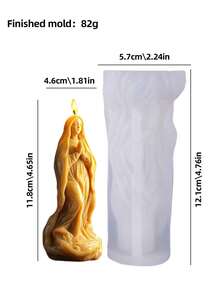 3D耶稣和圣母玛利亚硅胶模具 - 可重复使用，适用于DIY宗教蜡烛/肥皂/树脂/粘土工艺品，设计精美，适用于复活节/圣诞节/婚礼/洗礼，细节精准，可用于家居装饰/香薰石/环氧树脂/混凝土，是万圣节/圣诞节礼物/女士礼物的理想之选。 - 白色 - 查看 8