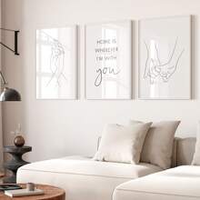 3 Stücke/Set, Leinwandkunst, gerahmte Wanddekoration, Paar-Zimmer Dekoration, Akzent für Schlafzimmer-Kopfteil, Linienkunst, romantische Wandgalerie, Wandkunst für Neuvermahlte Wohnzimmer, Valentinstag Dekoration, Hochzeitsdekoration, Zimmer Dekoration, Schlafzimmer Dekoration, Wohnzimmer Dekoration