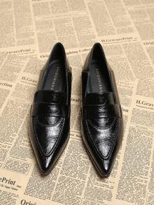 2026秋季新款尖头套脚高跟鞋，优雅简约时尚百搭女鞋，黑色、咖啡色，粗跟鞋，牛津鞋款，乐福鞋 1189-1