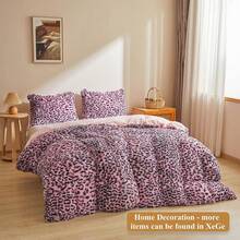 20x54 Fluffy Cheetah Print Body Pillow Cover, Leopard Print Plush Fuzzy Pillowcase With Zipper, Farmhouse Shaggy Long Pillow Cover Women Side Sleepers, Pink - 獵豹印花黑色和粉紅色 - 查看 7