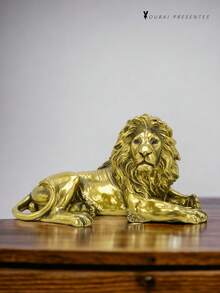 Large Lion Resin Ornament 22cm - Golden(Type B) - View 4