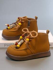 1 Pair Minimalist Versatile, Fashionable Casual Autumn/Winter New Charm Ankle Boots, Shoes, Suitable For Kids Boys And Girls