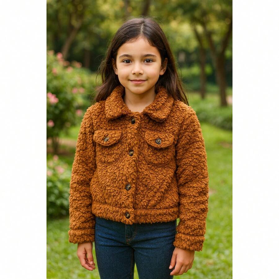 Young Girls Coats - 鏽棕色 - 查看 1