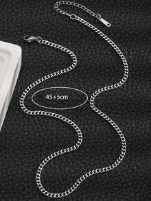 A Fashionable Cuban-Style Stainless Steel Necklace Comes In Various Thicknesses. It Features A Simple And Unique Design, Suitable For Both Men And Women Who Follow The Hip-Hop Style. Made Of Stainless Steel. Party-Punk Style, Suitable For Daily Casual Wear.